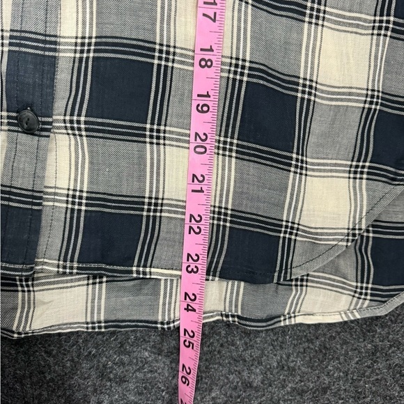 Rag & Bone Quinn Checked Button Down Shirt Small Navy cream - Picture 9 of 11